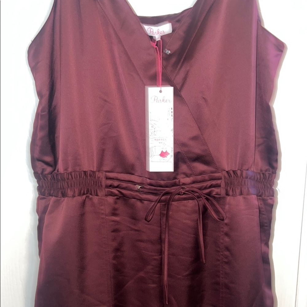 Parker Maroon Sleeveless Jumpsuit. Size 12. NWT